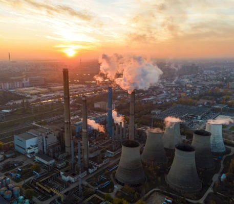 power-station-with-lot-tubes-facilities-bucharest-sunset-lot-foam